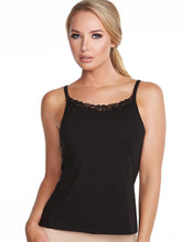 Load image into Gallery viewer, Alessandra B Lace Trim High Neck Cotton Camisole with Underwire Bra - M3136