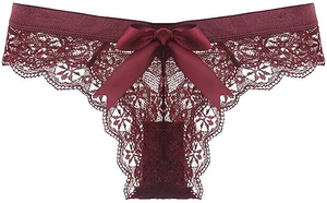 Alessandra B 5 pack Lace Bow Thong - M7767