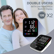 Load image into Gallery viewer, Blood Pressure Monitor, FDA Cleared Automatic Upper Arm BP Monitor with 2 X 120 Readouts -M6121