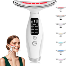 Load image into Gallery viewer, Facial and Neck Massager, 7 Color LED Light Therapy for Face and Neck, Face and Neck Lifting Device
