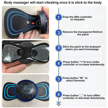 Load image into Gallery viewer, Mini EMS Massager with Remote Control, TENS Unit Muscle Stimulator, 8 Massage Modes, 19 Adjustable Intensities for Pain Relief