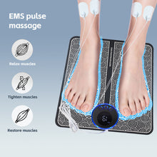 Load image into Gallery viewer, EMS Foot Massage Mat with RF Remote Control and Electrode Pads, USB Rechargeable, 8 Massage Modes, 19 Intensity Levels, Compact Design for Muscle Relaxation