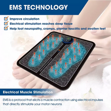 Load image into Gallery viewer, EMS Foot Massage Mat with RF Remote Control and Electrode Pads, USB Rechargeable, 8 Massage Modes, 19 Intensity Levels, Compact Design for Muscle Relaxation