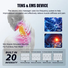 Load image into Gallery viewer, TENS Pulse EMS Wireless Muscle Stimulator with Remote Control, 10 Modes, 20 Intensity Levels, LCD Screen, Portable, Rechargeable