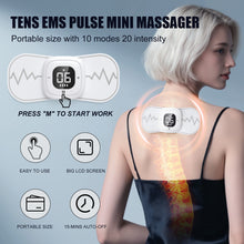 Load image into Gallery viewer, TENS Pulse EMS Wireless Muscle Stimulator with Remote Control, 10 Modes, 20 Intensity Levels, LCD Screen, Portable, Rechargeable