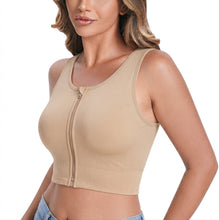 Load image into Gallery viewer, Post Surgery Compression Bra, Zipper Front, Adjustable Straps, Seamless and Wire Free with Removable Pads