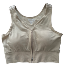 Load image into Gallery viewer, Post Surgery Compression Bra, Zipper Front, Adjustable Straps, Seamless and Wire Free with Removable Pads
