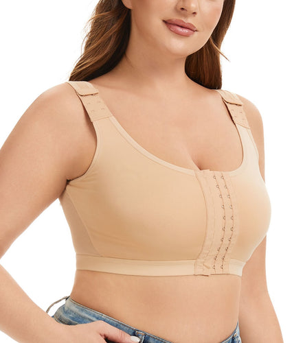 Alessandra B Post Surgery Compression Bra -M7755- Adjustable Front Closure, Adjustable Wide Straps for Breast Augmentation Recovery