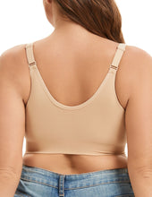 Load image into Gallery viewer, Seamless Mastectomy Bra with Removable Pads - Zip Front Closure, Adjustable Straps