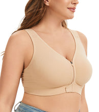 Load image into Gallery viewer, Seamless Mastectomy Bra with Removable Pads - Zip Front Closure, Adjustable Straps