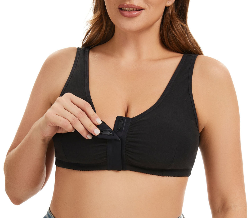 Magnetic Front Closure Pocketed Adaptive Bra - Easy On Front Closure Mastectomy Bra-M7799