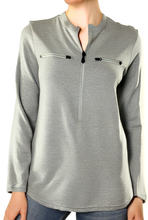 Load image into Gallery viewer, Alessandra B Women&#39;s Chemo Port Access Cotton Shirt - 5 Access Points - M7789