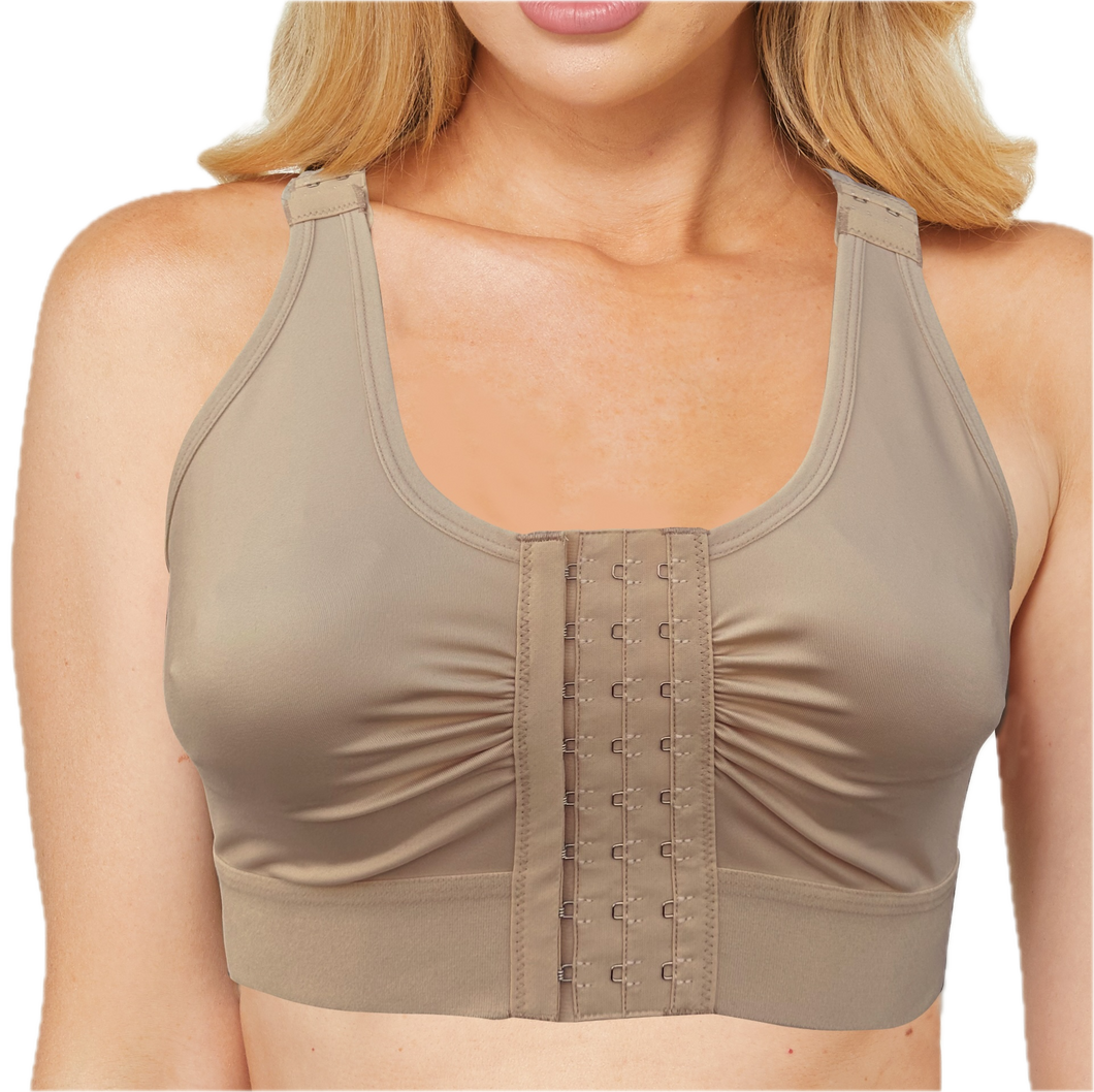 Alessandra B Post Surgery Compression Bra - Adjustable Front Closure, Adjustable Straps, Wide Underbust Band