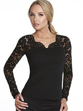 Load image into Gallery viewer, Alessandra B Underwire Bra Top with Lace Long Sleeve - M3156