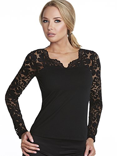 Alessandra B Underwire Bra Top with Lace Long Sleeve - M3156