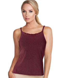 Alessandra B Lace Trim High Neck Cotton Camisole with Underwire Bra - M3136