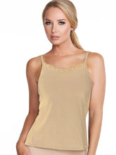 Load image into Gallery viewer, Alessandra B Lace Trim High Neck Cotton Camisole with Underwire Bra - M3136