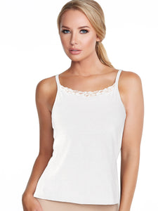 Alessandra B Lace Trim High Neck Cotton Camisole with Underwire Bra - M3136