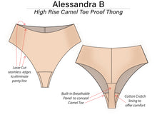 Load image into Gallery viewer, Alessandra B High Rise Camel Toe Proof Thong - M7716