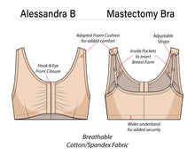 Load image into Gallery viewer, Alessandra B Front Closure Mastectomy Bra with Pockets
