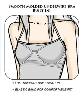 Alessandra B Yoga Underwire V Strap Cotton Camisole With Smooth Seamless Cups - M6089